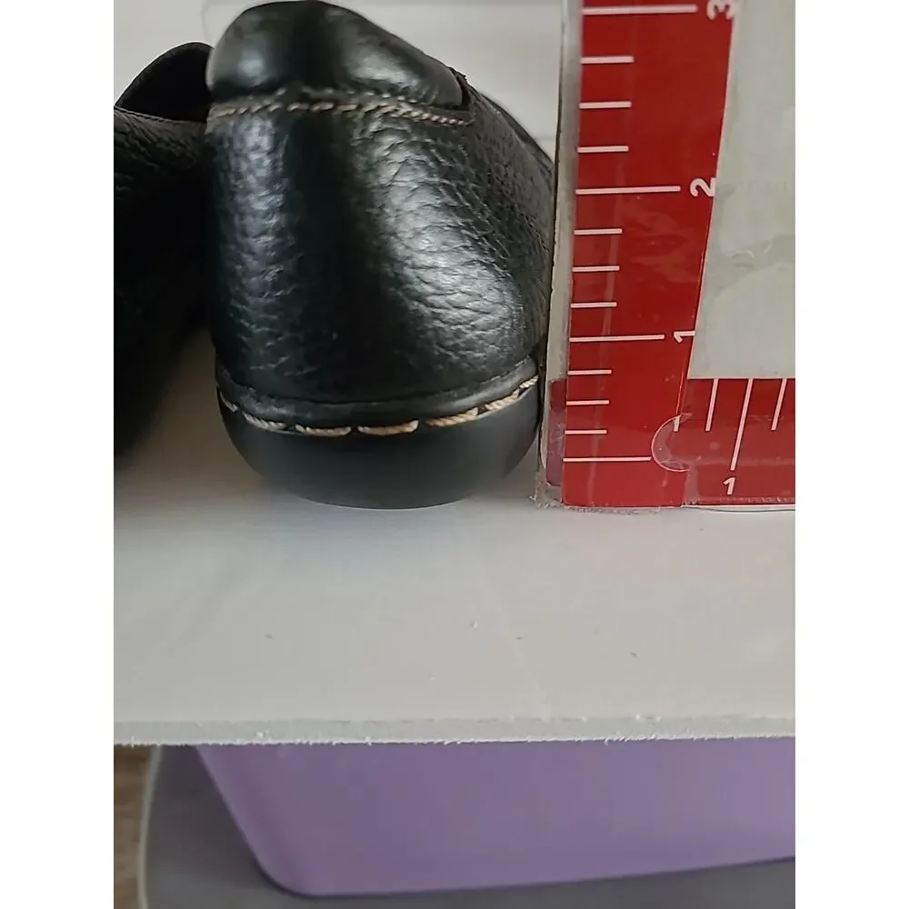 Clarks WMS 8.5M Shoes Flats Mary Black Brown Mary Jane Strap Slip On Comfort